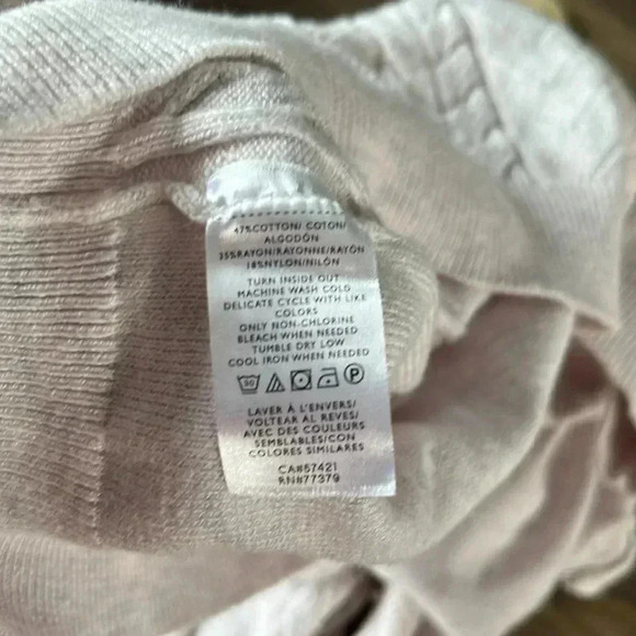 Women’s XXSP Ann Taylor Light Grey Sweater with Pearl Accents - Picture 4 of 5